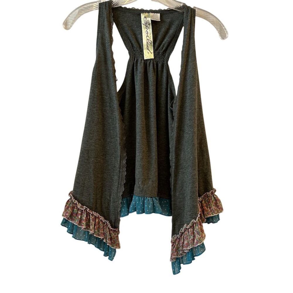 Spoiled Women's Gothic‎ Cosplay Ruffled Sleeveless Vest Blouse Multicolor Size S
